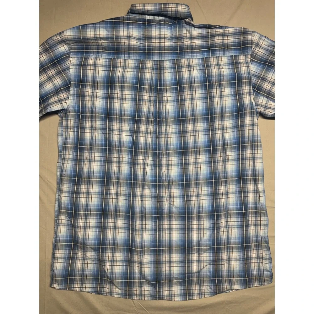 Wrangler George Strait Cowboy Cut Blue Plaid Western Shirt 3XLT MGSB045